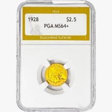 1928 $2.50 Gold Quarter Eagle PGA MS64+
