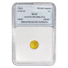 1852 Round California Gold Half Dollar NNC MS64 Ca