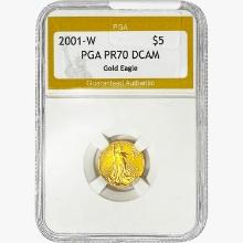 2001-W $5 1/10oz Gold Eagle PGA PR70 DCAM