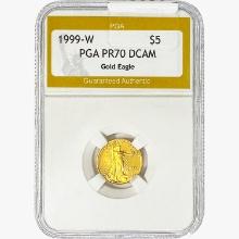 1999-W $5 1/10oz Gold Eagle PGA PR70 DCAM