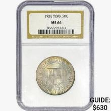 1936 York Half Dollar NGC MS66