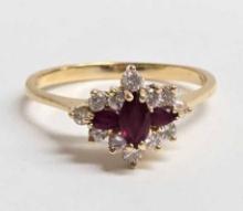 Lovely 18k Gold Ruby and Diamond Ring