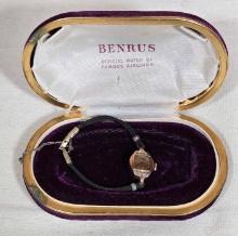 Vintage 14k Rose Gold Benrus Wrist Watch in Orig. Box