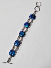 Beautiful Dichoric Art Glass Sterling Silver Necklace