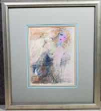 Mixed Media Expressionist Couple Painting by Helmut Preiss