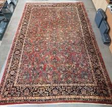 Large Antique Persian Saouk Red Ground Overall Floral Rug / Carpet