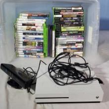 X Box One 1 Tb Model 1681 with Power Cords, XBox 360 Kinect and Varied Game Discs
