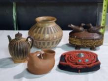 Indigenous Cultures Pottery, Basketware and Beaded Purse