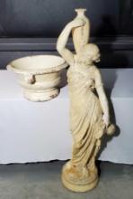 53" Statue of Woman with Urn and 20" Italian Terra Cotta Garden Urn