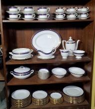 Coalport Blue Wheat Bone China 9 PC service for 12 Dinnerware with 8 Serving Pieces