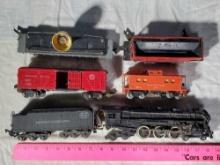 American Flyer 322 Model Railroad S Gauge Engine, Tender, Caboose and 3 Cars