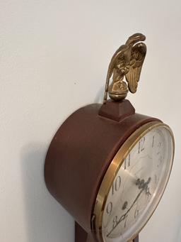 Vintage Fancy Victorian Walnut Dome Top Banjo Clock/Seth Thomas Wall Clock with Key