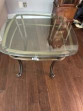 Glass Top/Metal Frame End Table (Local Pick Up Only)