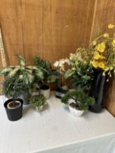 Box Lot/Planters with Fake Plants (Local Pick Up Only)