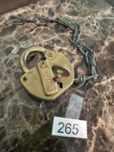 Vintage Railroad Company Adlake Switch Lock with Key/B & O RR, #263