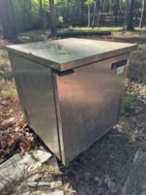 Stainless Steel Refrigerator Converted into Cabinet/Full of Paper Targets, ETC