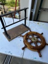 Vintage Boat Wheel, Paper Roll Cutter