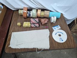 Sewing Lot, Spools, Small Fabric