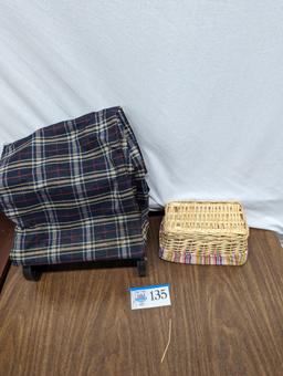 Plaid Bag, Woven Basket w/ Striped Pattern