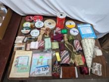 Sewing Lot, Fabric, Spools. Crafts