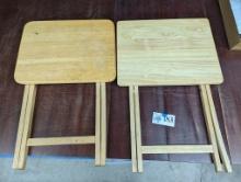 Two Wood Folding Tables
