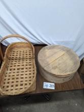 Woven Basket, Wooden Bin