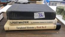 historical hardbacks, bluejacket manual 1940, c/o post master and mysteries of ww2