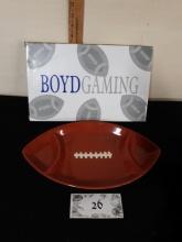 Football Chip and Dip Plate. Glass