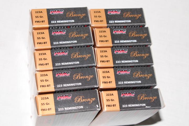 200 Rounds of PMC "Bronze" .223 REM. 55 Gr. FMJ-BT Ammo
