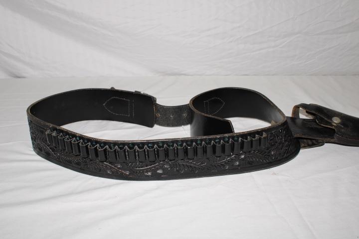 Black Leather Gun Belt and S&W B17 44 Holster
