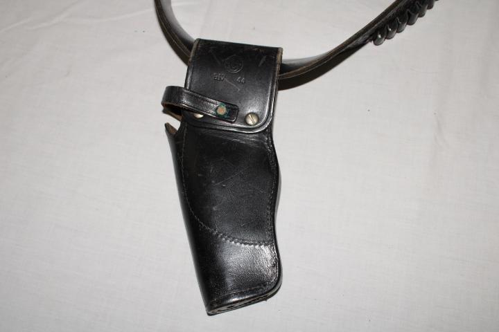 Black Leather Gun Belt and S&W B17 44 Holster