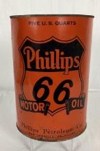 Phillips 66 "Ribbon" Five Quart Oil Can Bartlesville, OK