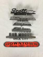 Early Fred Jones, Bob Moore and Scott OKC Car Dealership Emblems