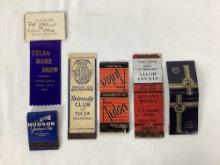 Four Early Tulsa Hotel and Hudson Oil Matchbooks
