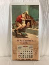 1955 Large Parex Machine Calendar w/ Great Graphics