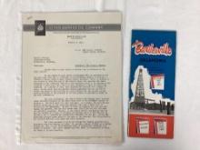 Cities Service Letterhead and Early Bartlesville Tourism Brochure