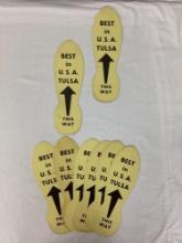 "Tulsa Best in USA" Cardboard Footprint Die-Cut Advertisements