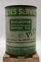 Early Cities Service Koolmotor Plus Quart Oil Can Bartlesville, OK