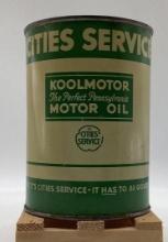 Early Cities Service Koolmotor Quart Oil Can