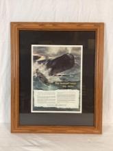 Cities Service "The World's First Oilwell" Framed Advertisement"