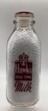 Hawk's Hometown Quart Milk Bottle Tulsa, OK