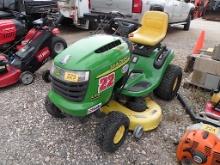 JD L108 RIDING MOWER (SERIAL # GXL118B077175) (SHOWING APPX 280 HOURS, UP TO THE BUYER TO DO THEIR D