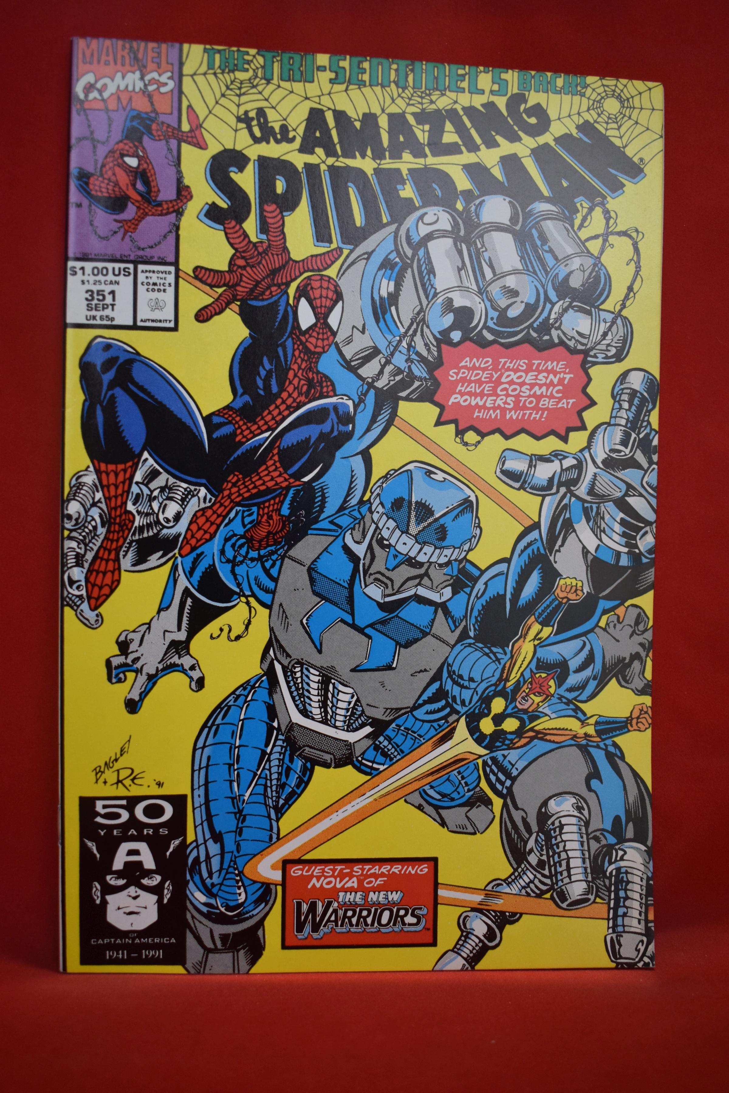 AMAZING SPIDERMAN #351 | THE THREE FACES OF EVIL! | MARK BAGLEY COVER ART