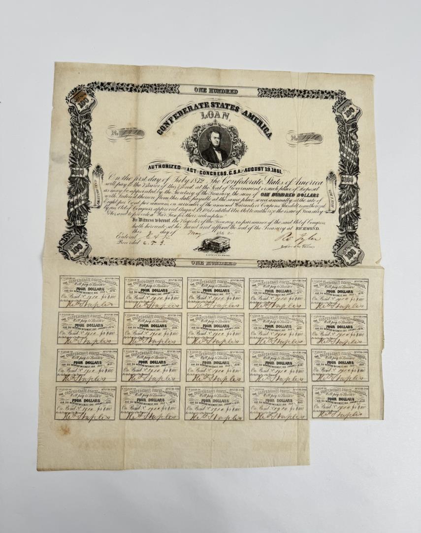 1862 Confederate States of America Loan Bond