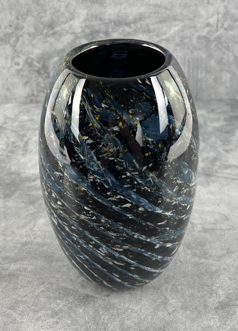 L Millard Signed Art Glass Vase