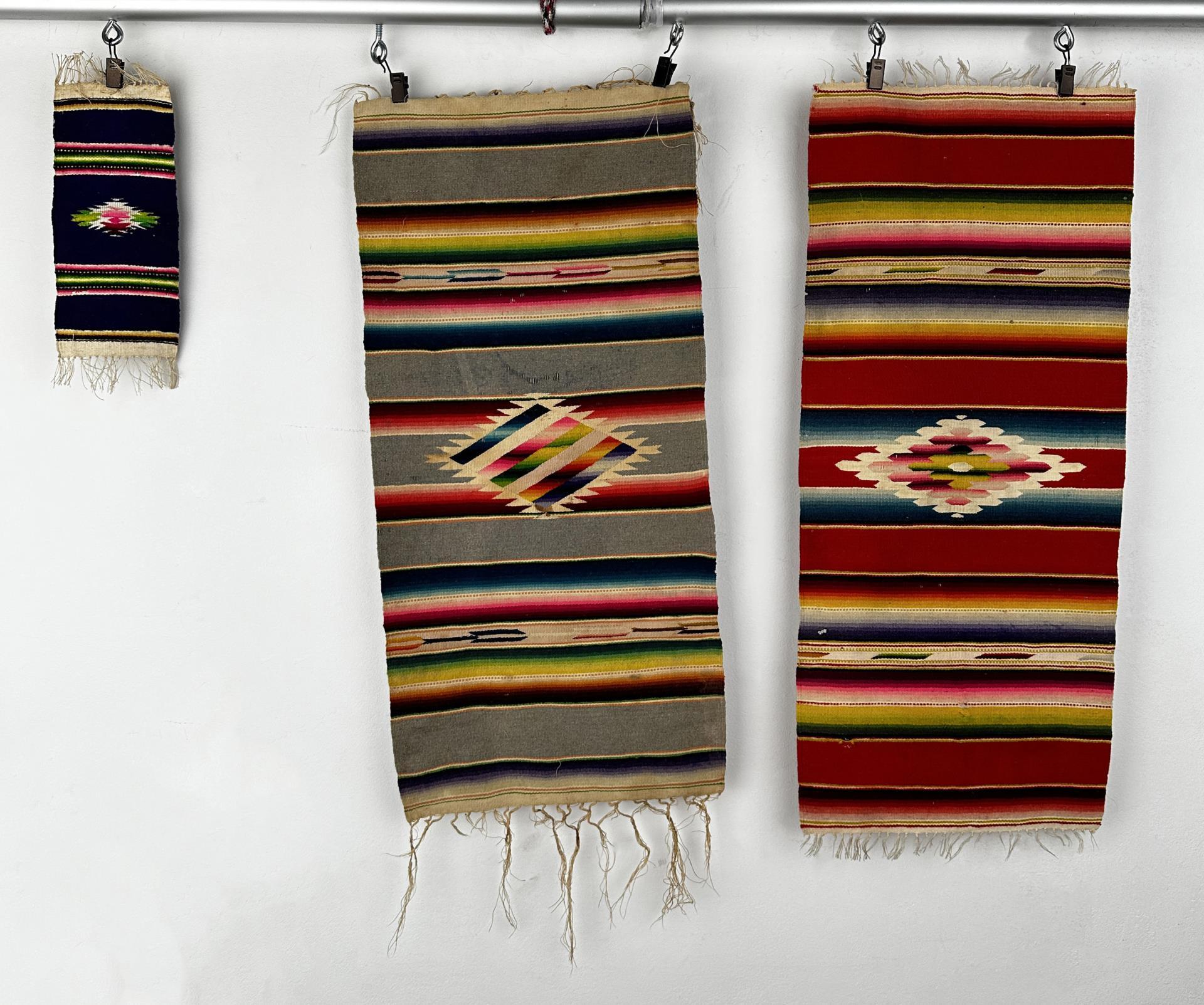 Antique Mexican Wool Serape Saltillo Blankets