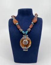 Tibetan Turquoise Amber Necklace