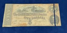 1864 Confederate $5 Five Dollar Note