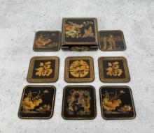 Japanese Coaster Set In Lacquer Box