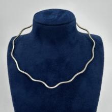 Sterling Silver Wavy Collar Necklace